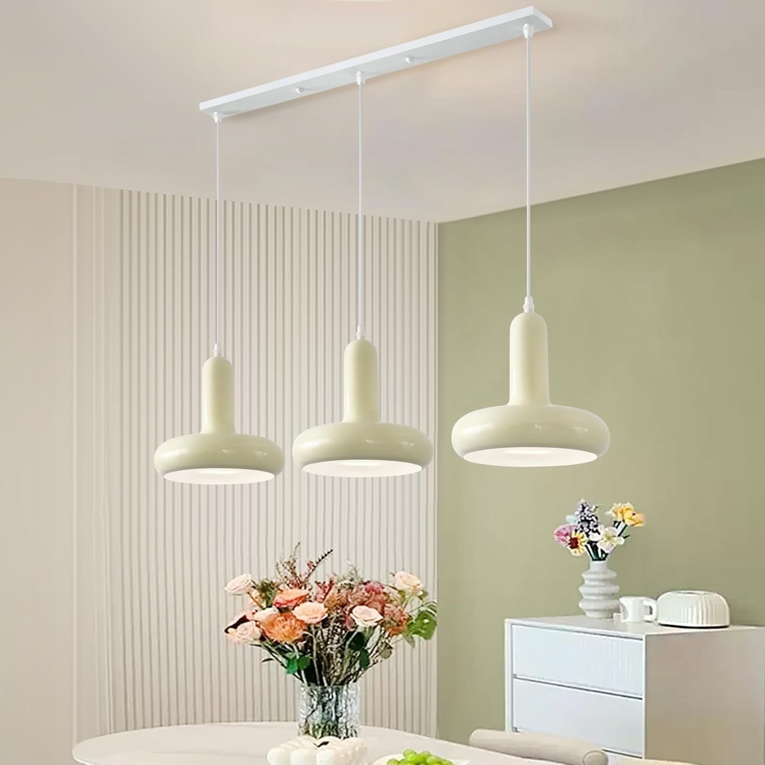 Arisha Modern Minimalist Cream Style Pendant Light White Bedroom - Neutral Decor