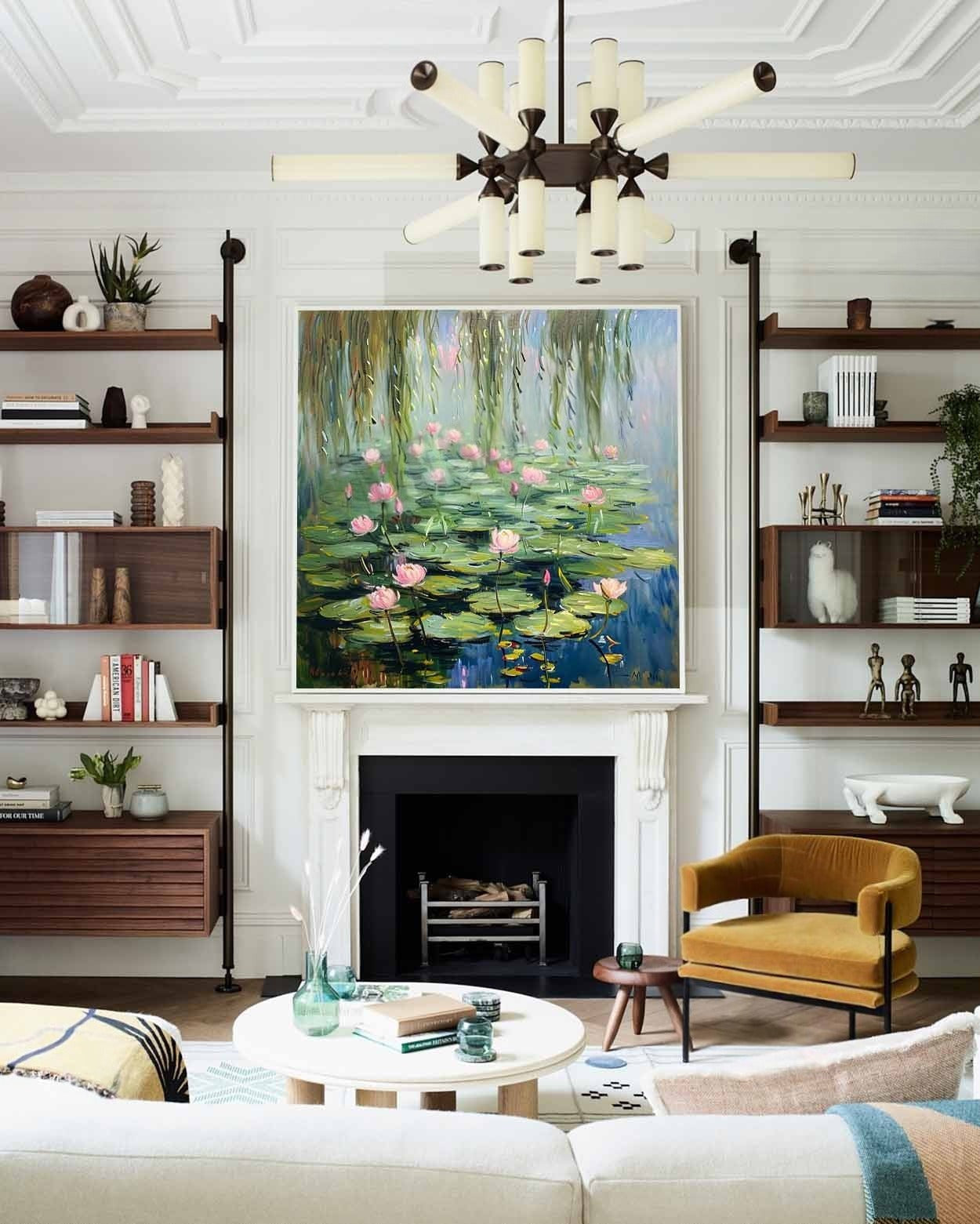 Wall Art Landscape Lotus Atmospheric Ripple - Neutralighting