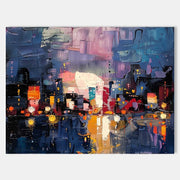 Wall Art Colorful Abstract Night Cityscape Modern - Neutralighting