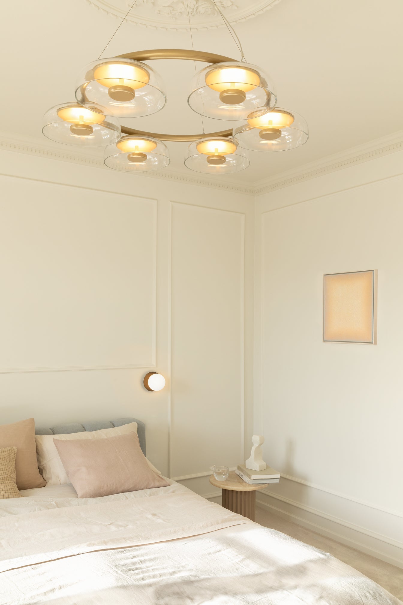 Aethera Circular Glass Chandelier-Neutral Decor