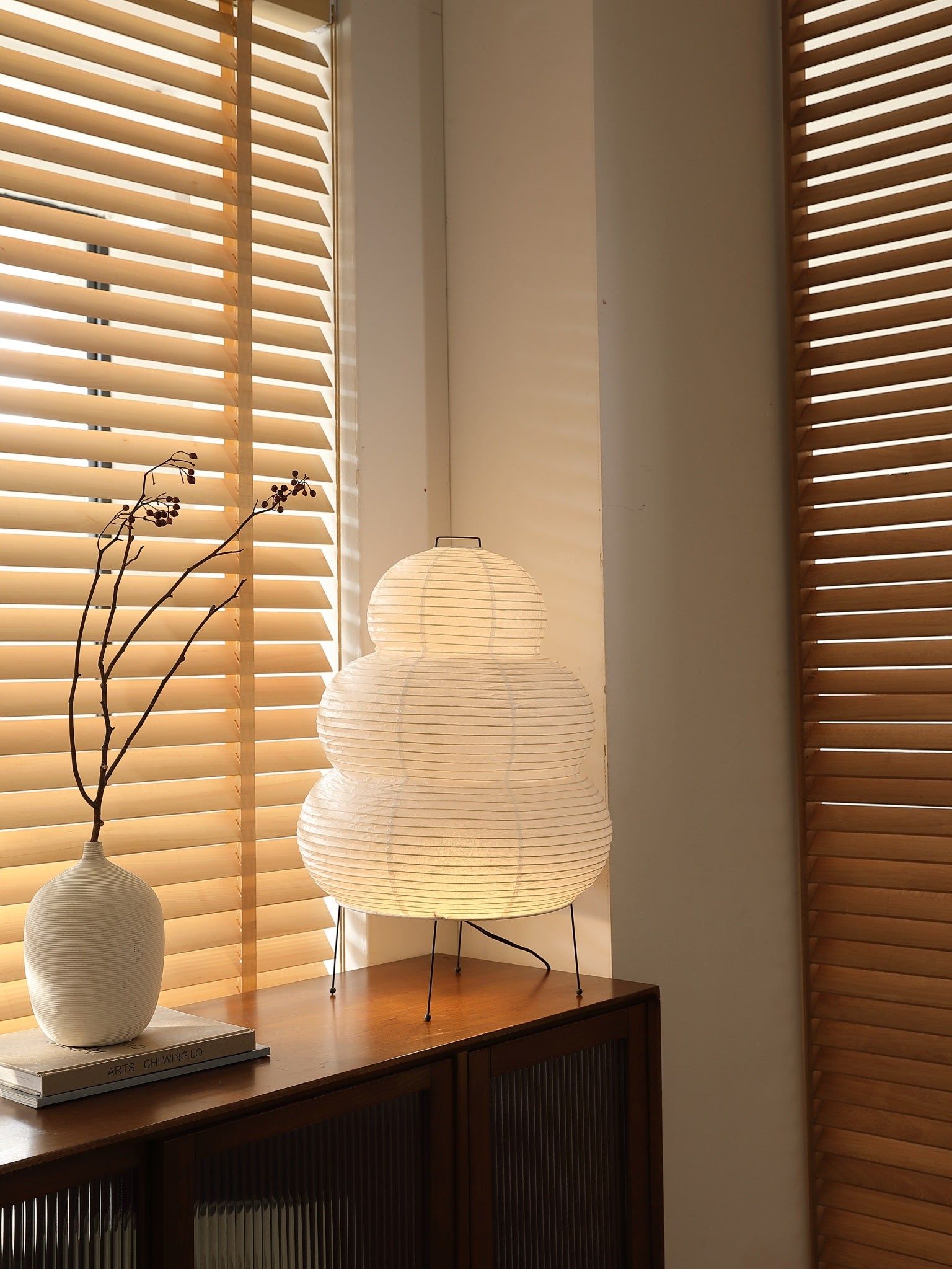 Tranquilux Paper Japanese-Inspired Table Lamp-Neutral Decor