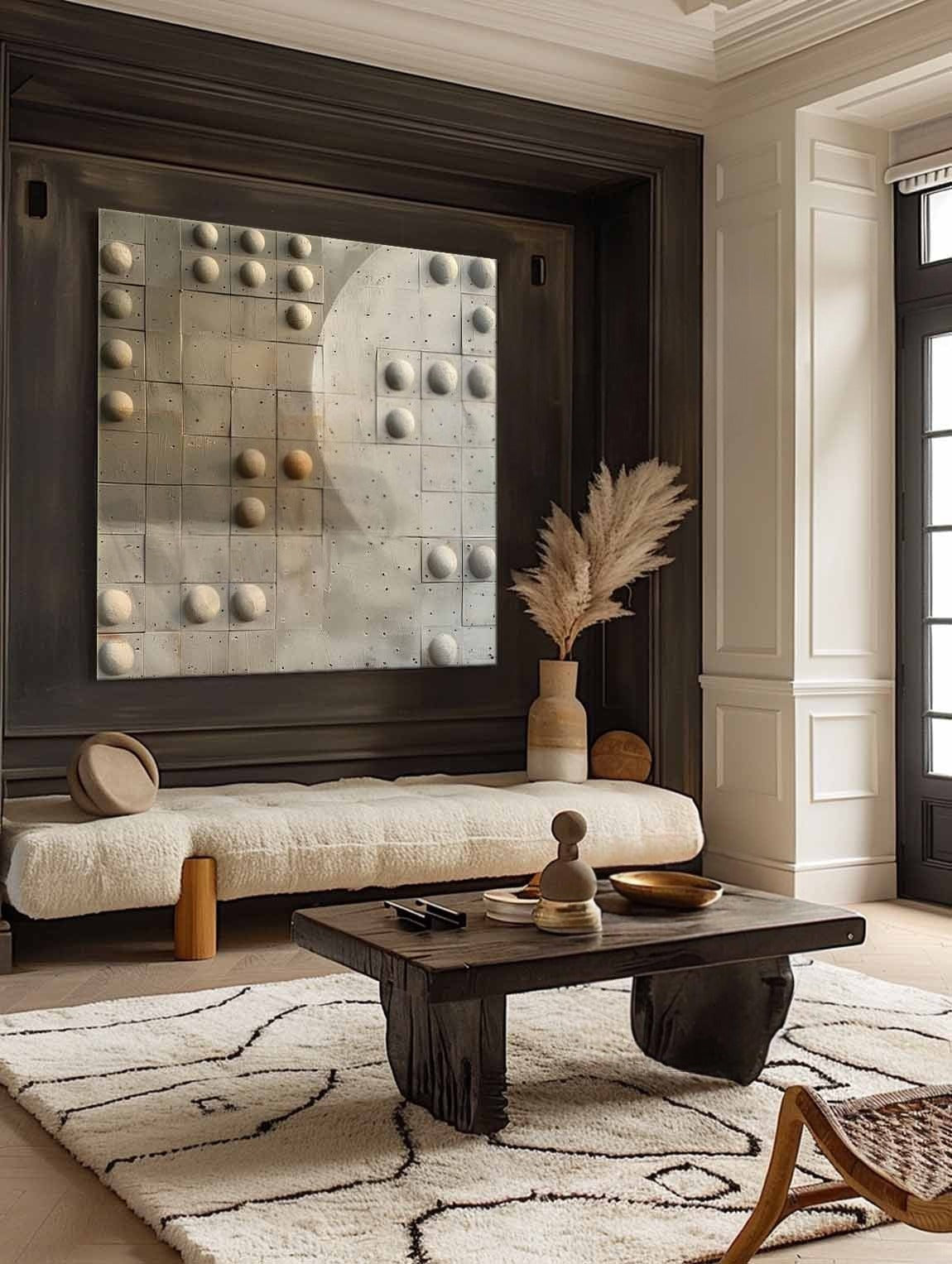 Wall Art Wabi-Sabi Geometric Relief Modern - Neutralighting