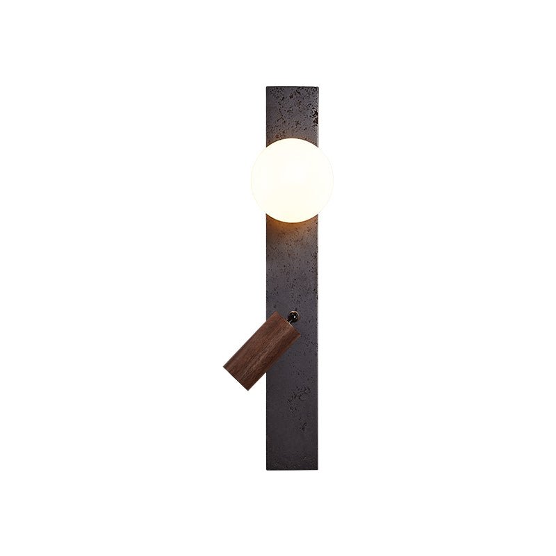 Nirv Beam Black Travertine Modern Wall Lamp-Neutral Decor