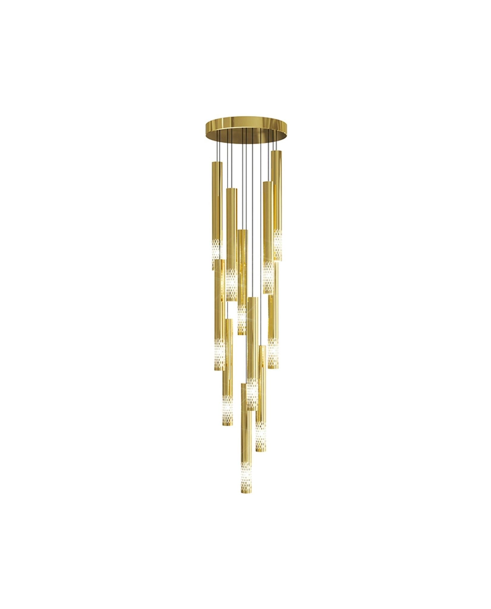 Ovynira Gold Rod Chandelier-Neutral Decor
