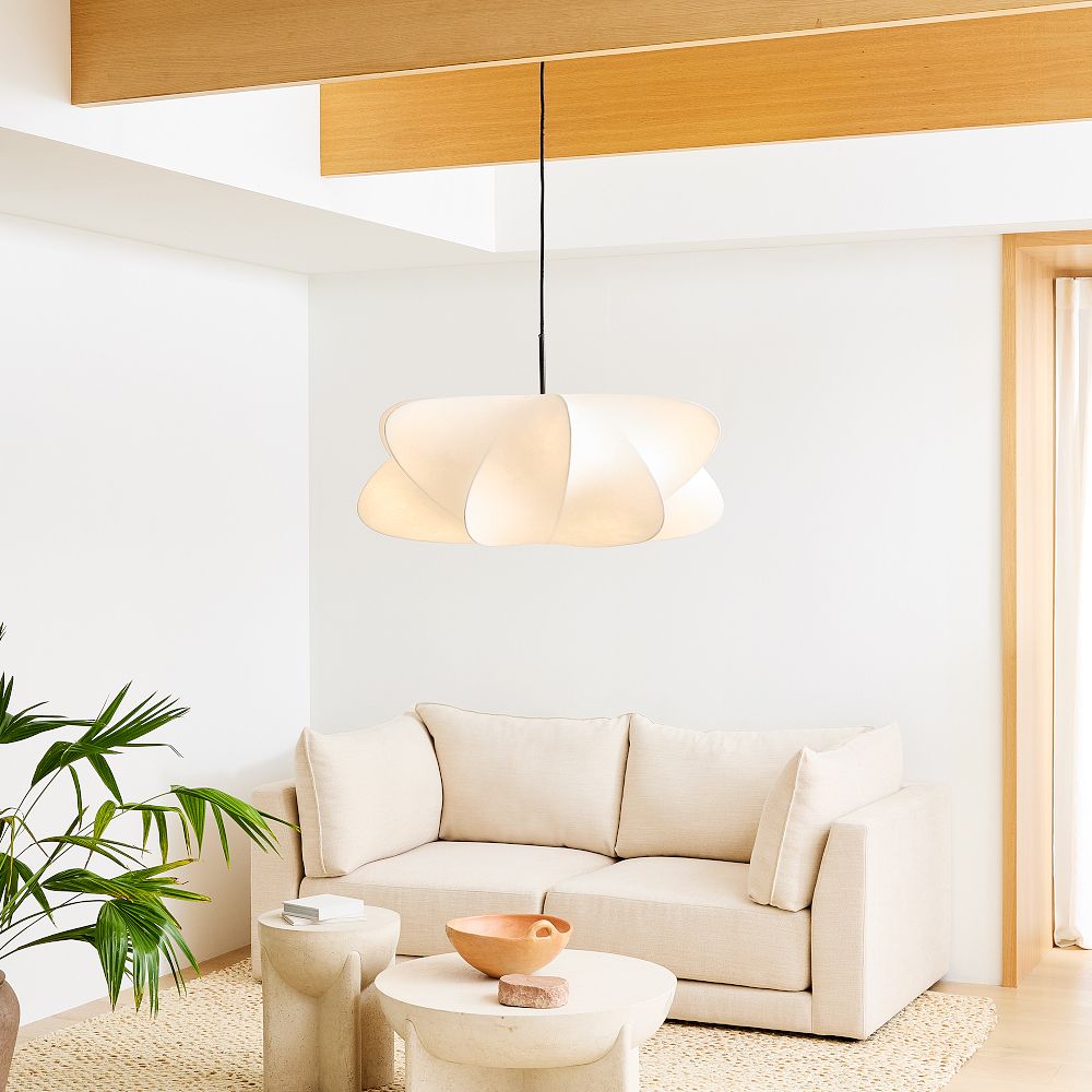 Luxe Silk Contemporary Pendant Light-Neutral Decor