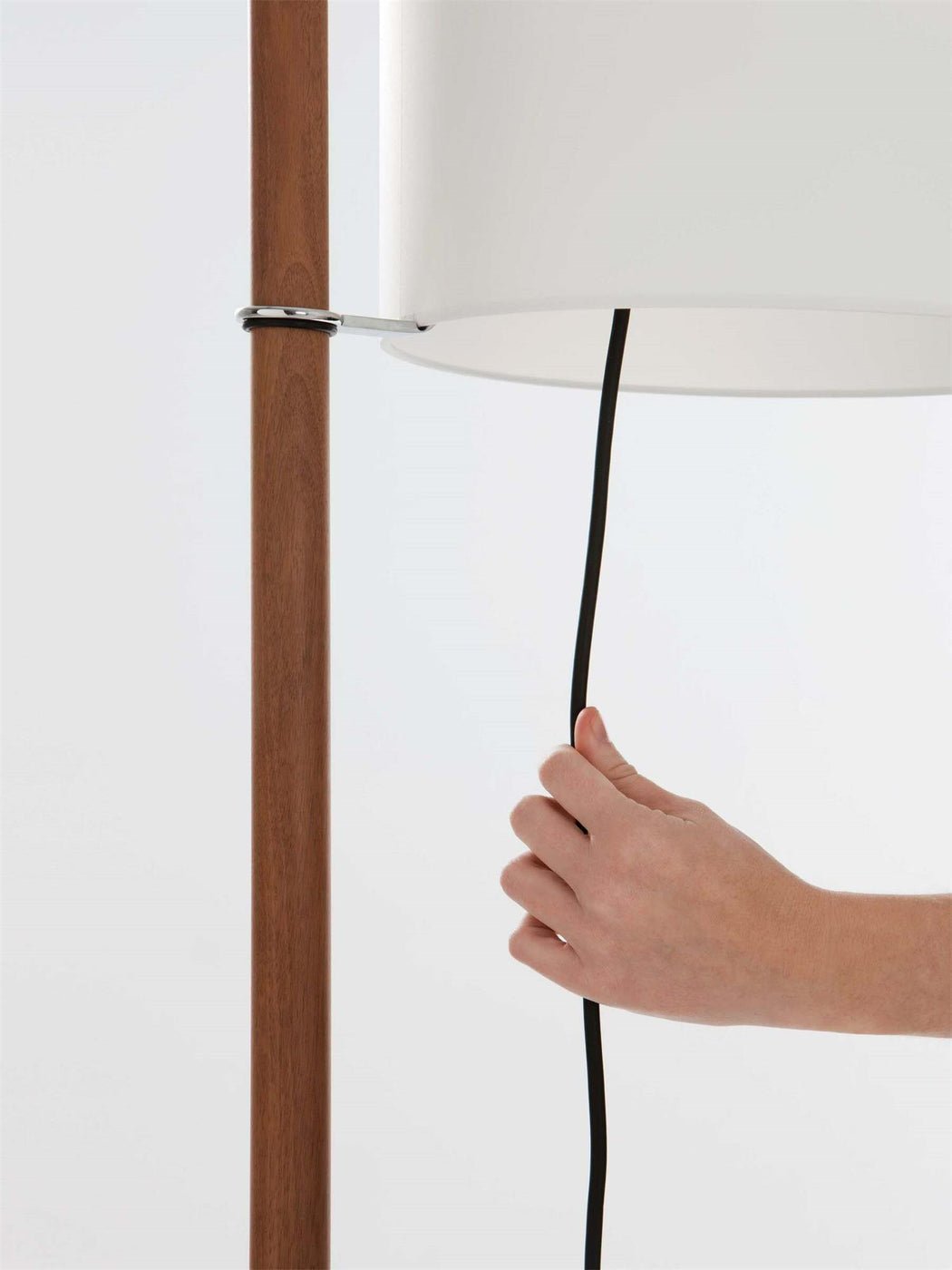 Jex Wood Fabric Floor Lamp-Neutral Decor