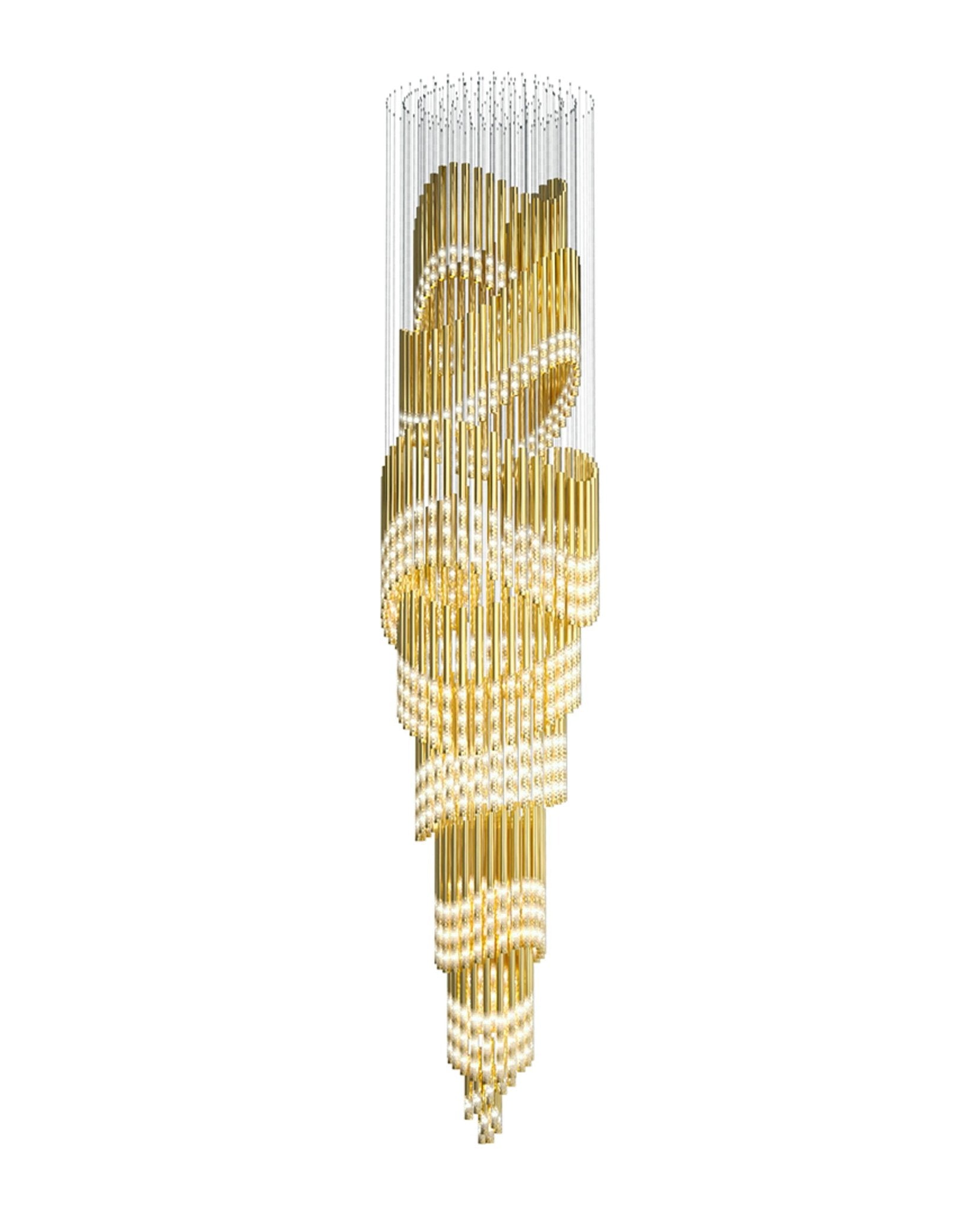 Ovynira Gold Rod Chandelier-Neutral Decor
