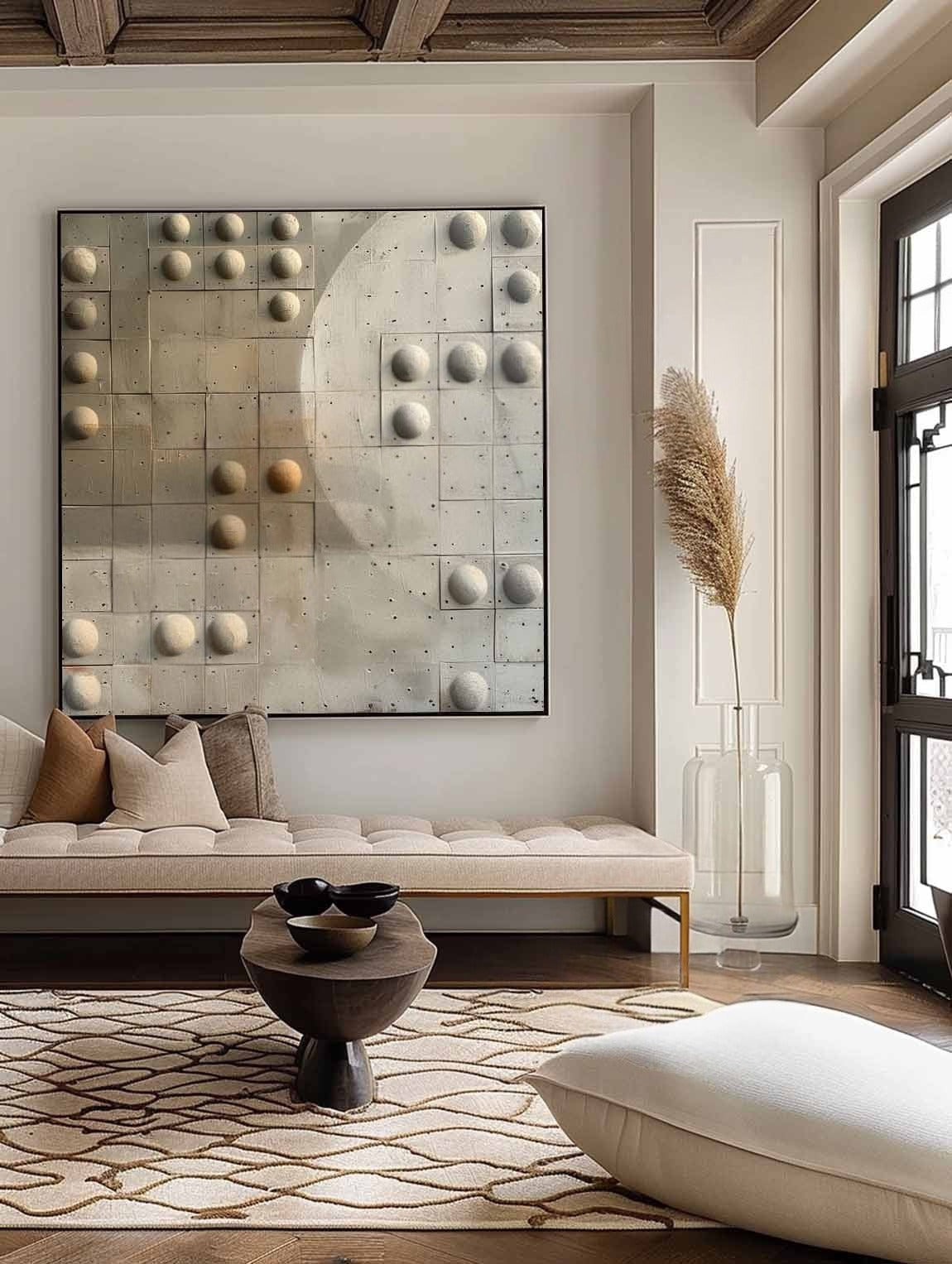 Wall Art Wabi-Sabi Geometric Relief Modern - Neutralighting