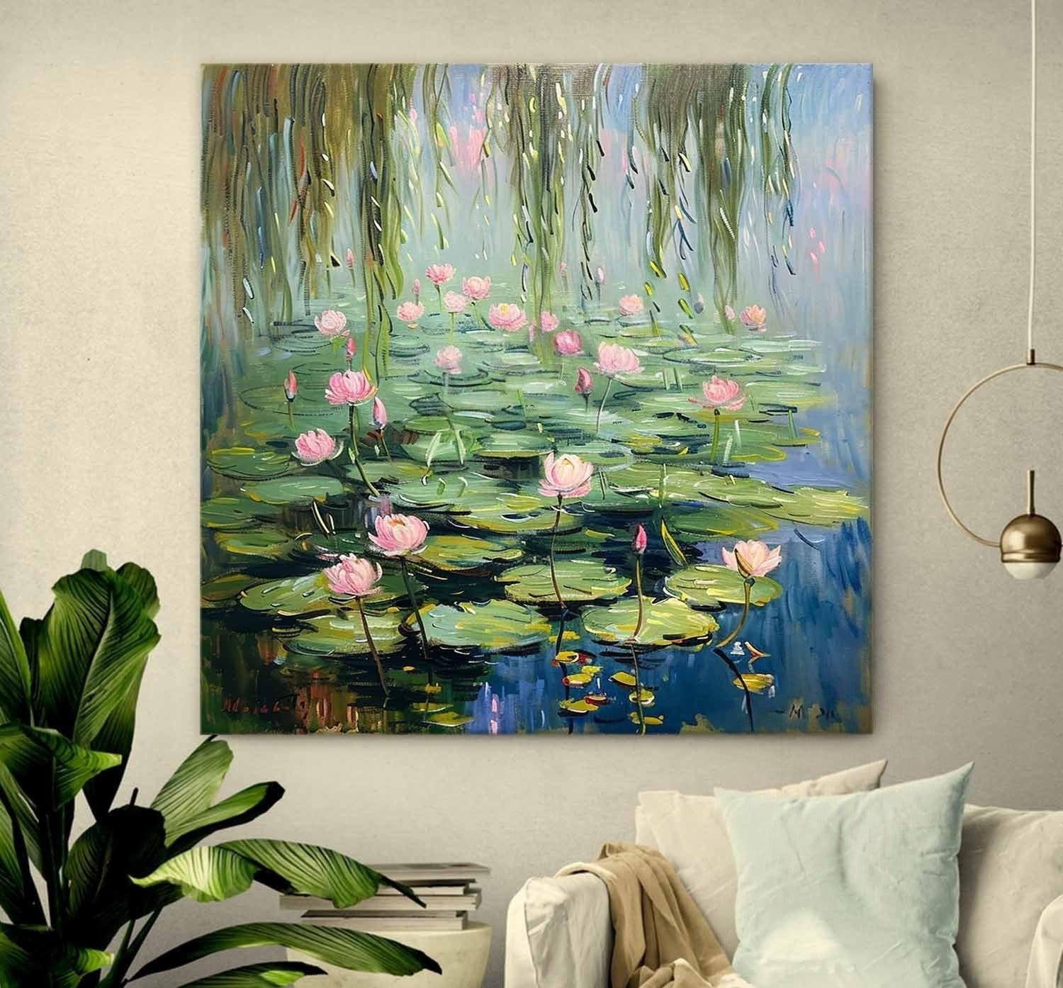 Wall Art Landscape Lotus Atmospheric Ripple - Neutralighting