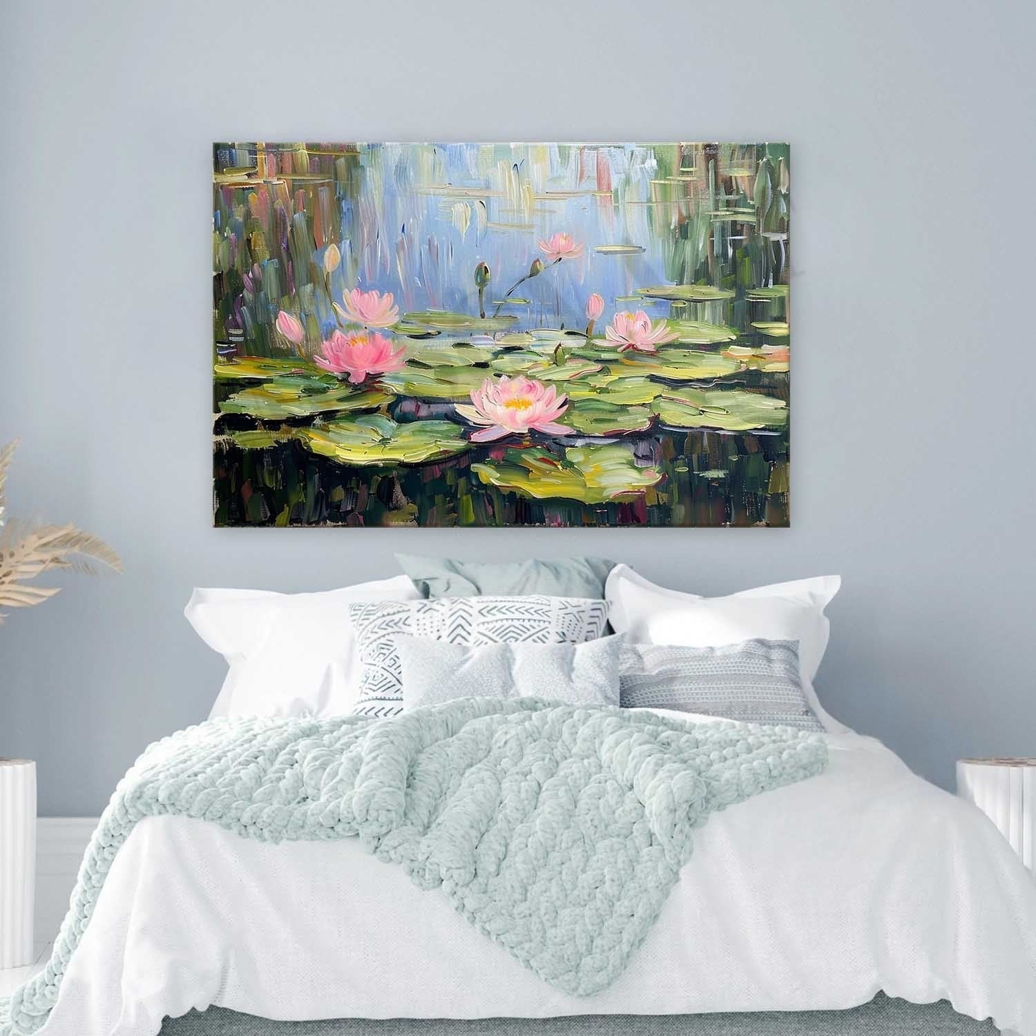 Wall Art Landscape Gradient Floral Lotus Serene - Neutralighting