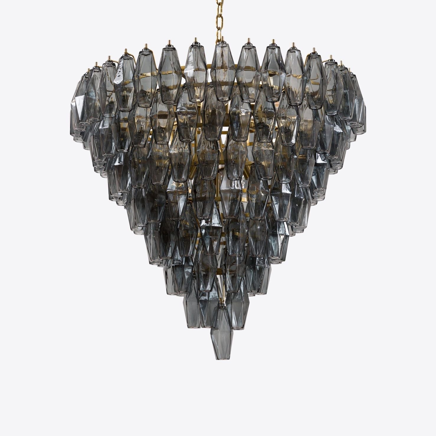 Aurora Chandelier Pink Faceted Glass Layered Vintage-Neutral Decor