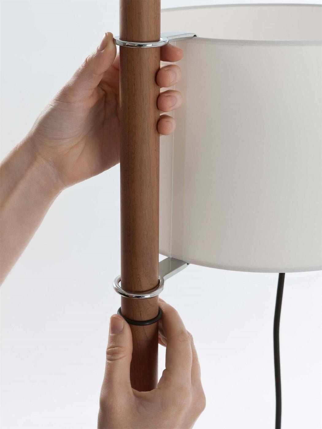 Jex Wood Fabric Floor Lamp-Neutral Decor