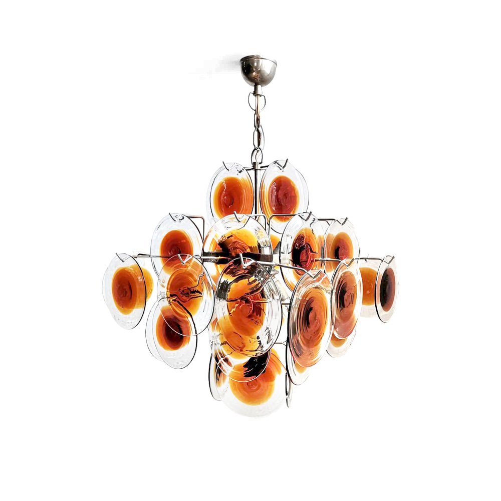 Eovela Chandelier Murano Glass Disc Mid Century-Neutral Decor