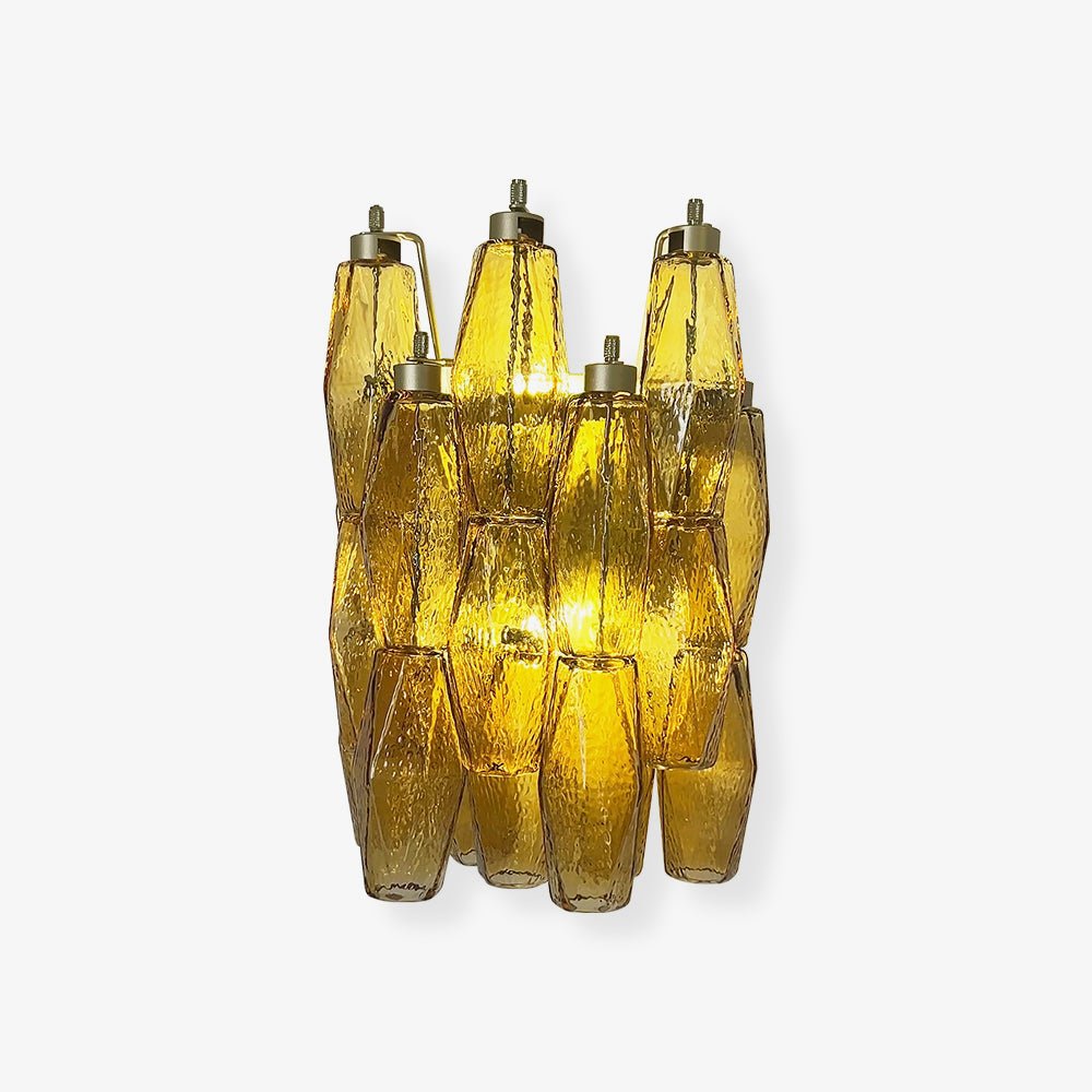 Aurora Wall Lamp Amber Rhombus Glass Geometric Murano Warmth-Neutral Decor