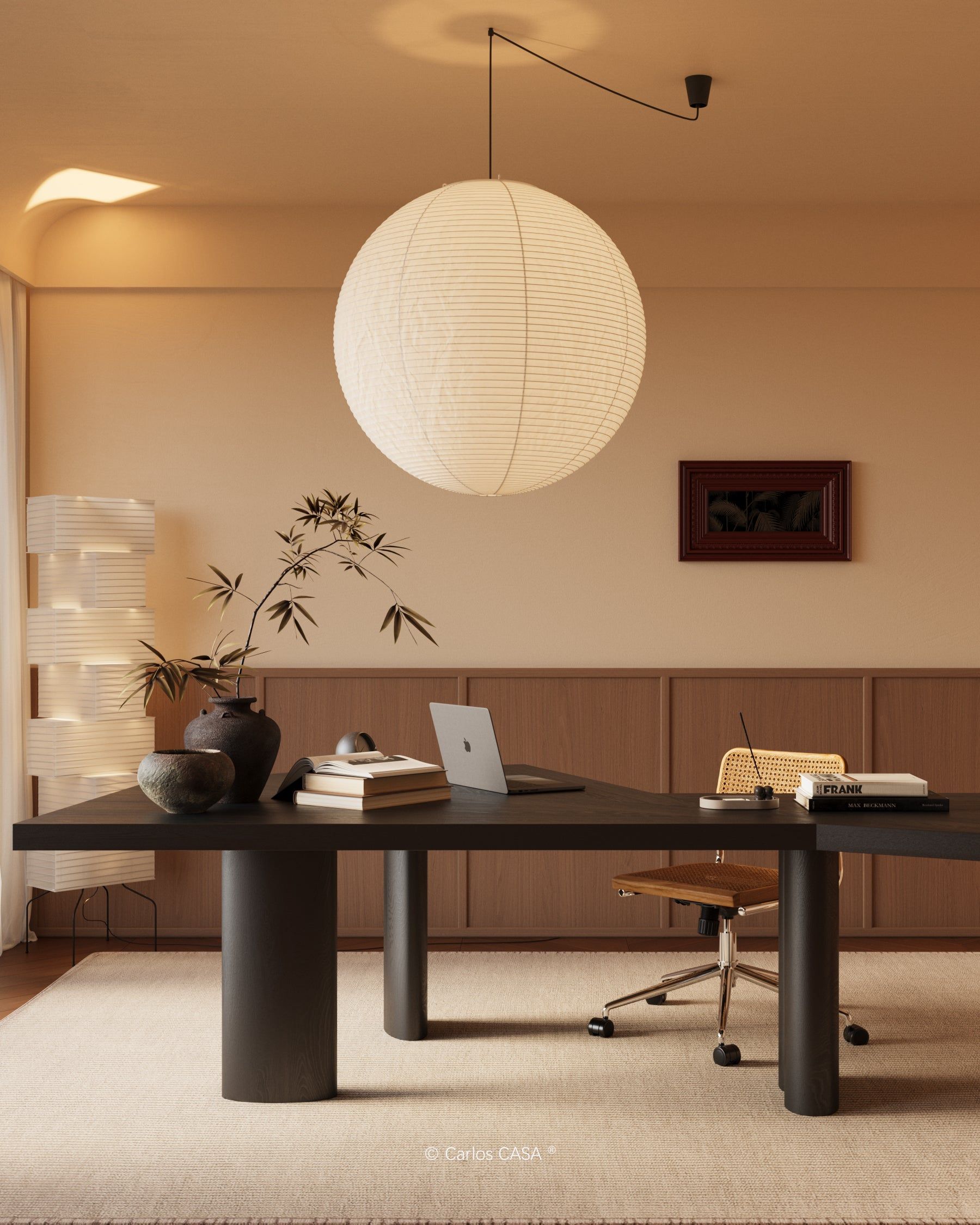 Lustra Pendant Lamp Paper for Living Room-Neutral Decor