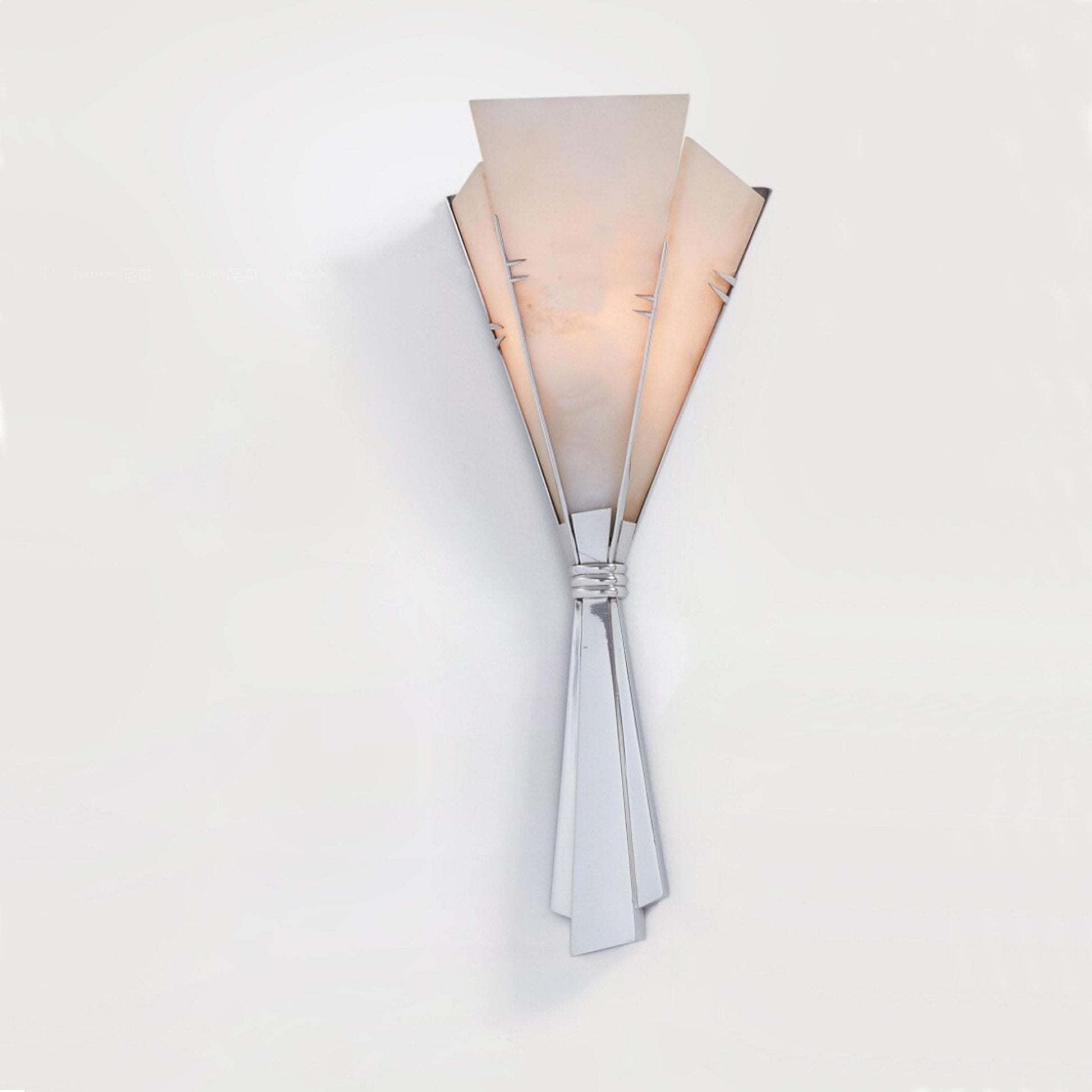 Aura Alabaster Fan Wall Sconce-Neutral Decor