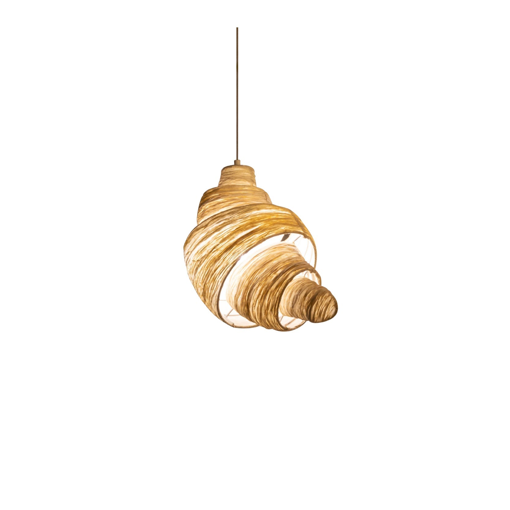 Croissant Fabric Pendant Light-Neutral Decor