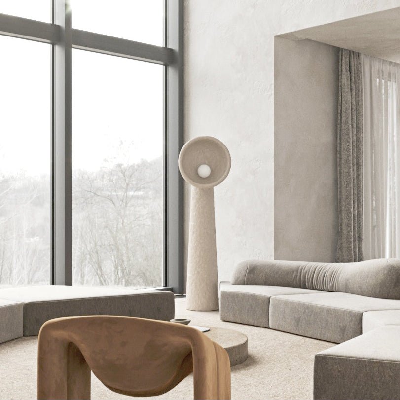 Ernionis Textured Ceramic Floor Lamp-Neutral Decor