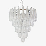 Aurora Chandelier Clear Droplets Murano Glass Waterfall Diamond-Neutral Decor