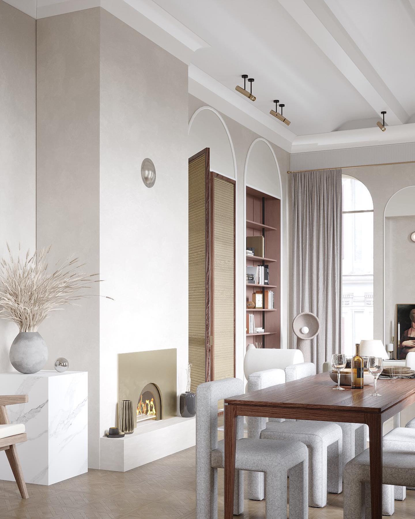 Ernionis Textured Ceramic Floor Lamp-Neutral Decor