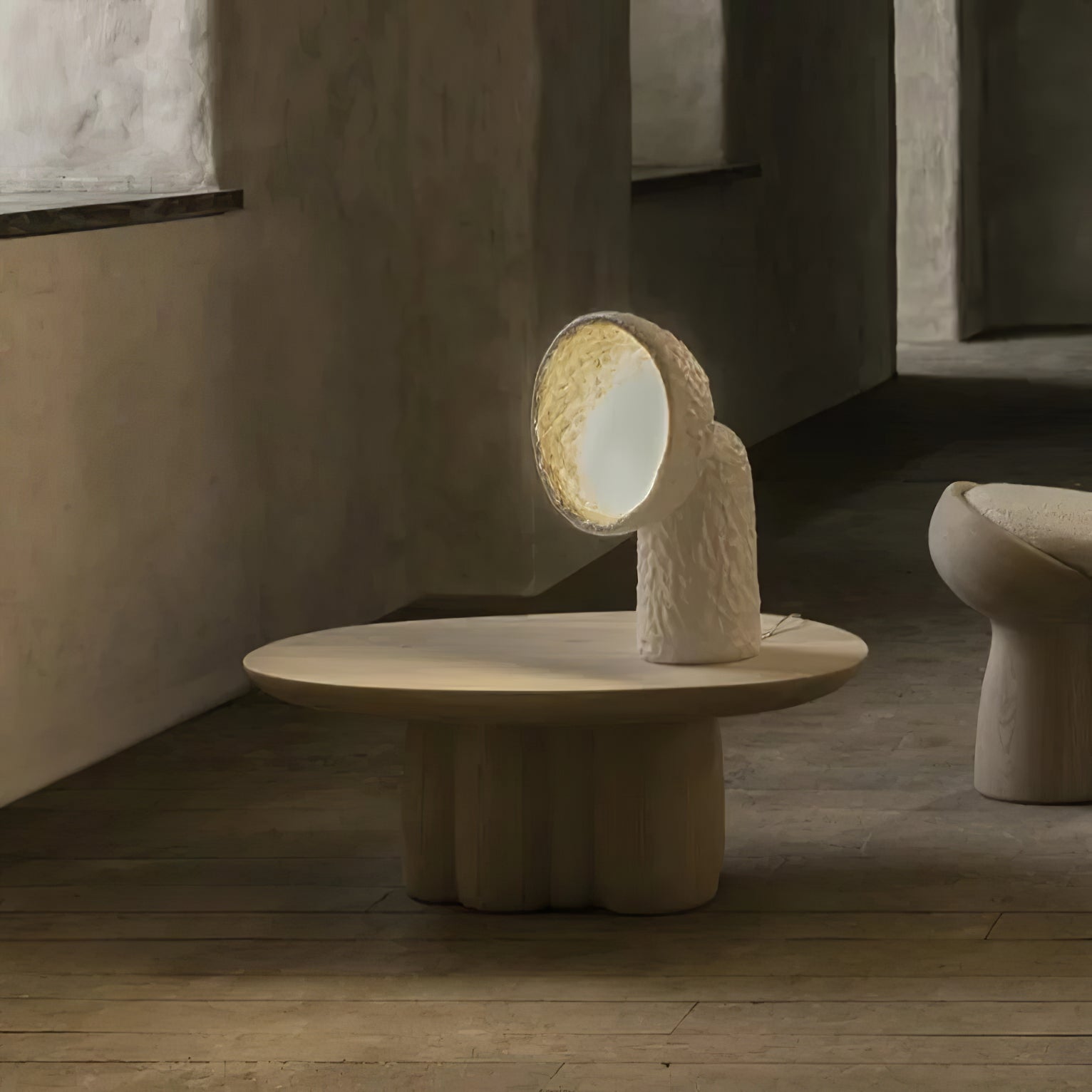 Ernionis Textured Ceramic Floor Lamp-Neutral Decor
