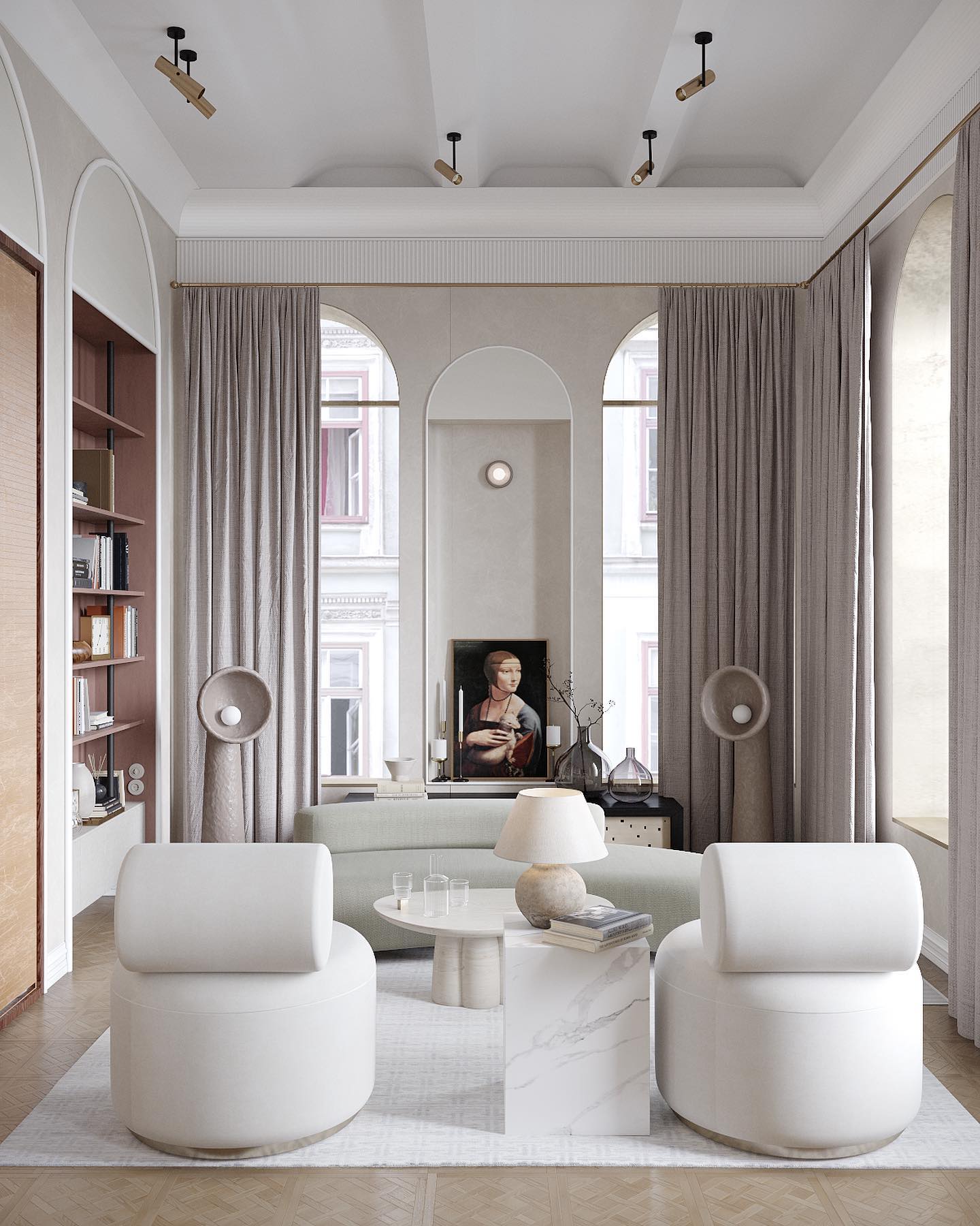 Ernionis Textured Ceramic Floor Lamp-Neutral Decor