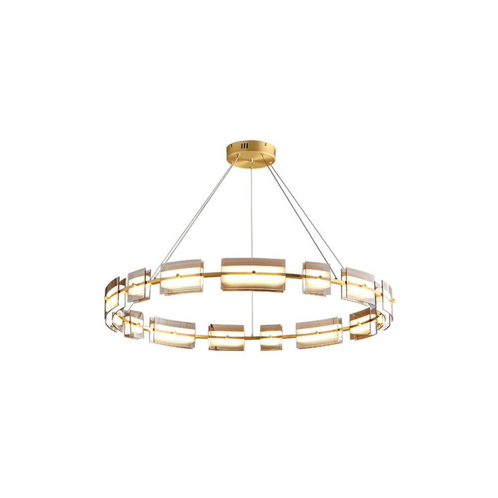 Arisha Minimalist Ring Metal Pendant Light,Black/Gold - Neutral Decor