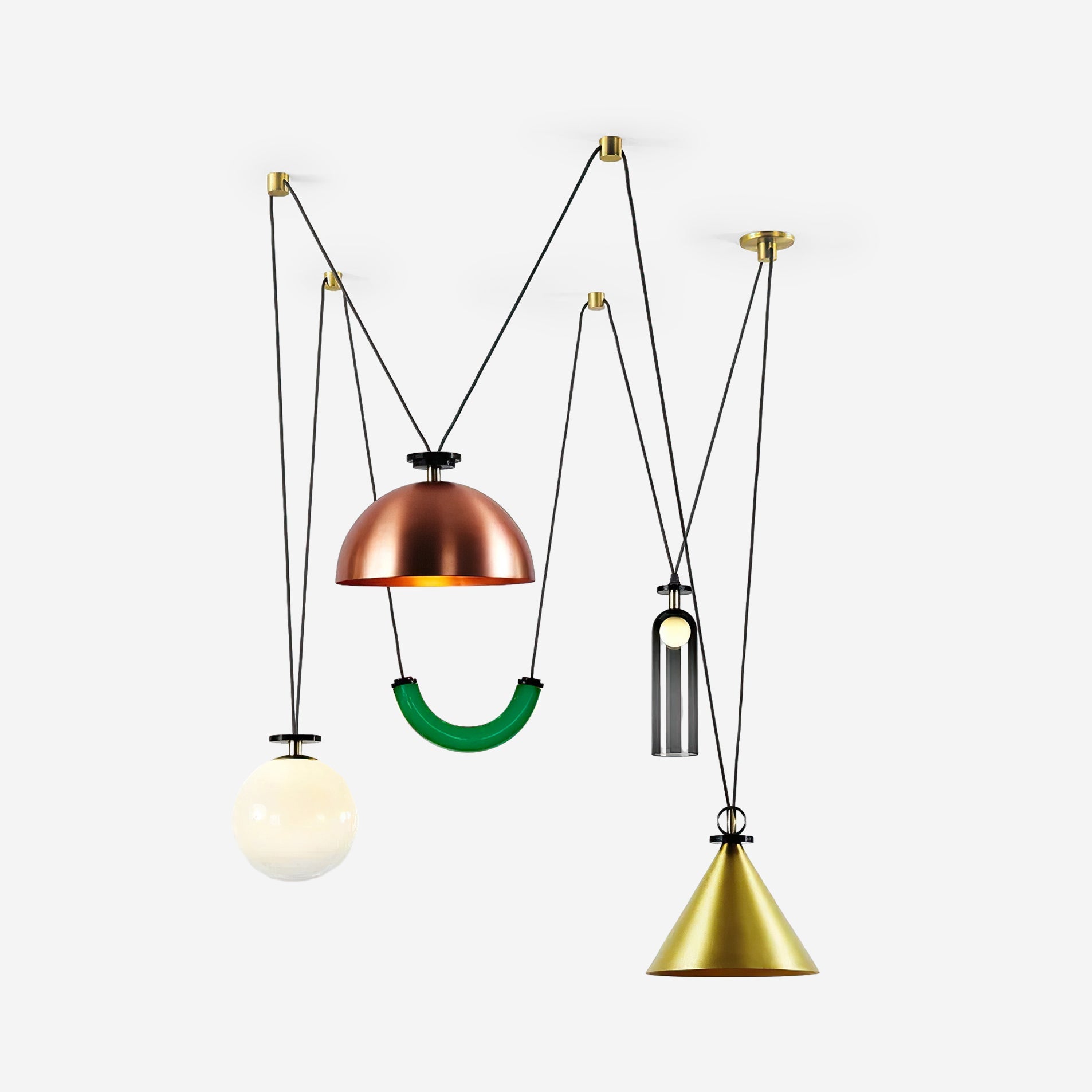Lustra Chandelier Geometric Shape Art-Neutral Decor