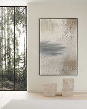 Wall Art Vertical Textured Abstract Landscape Scene Muted Earthy - Neutralighting