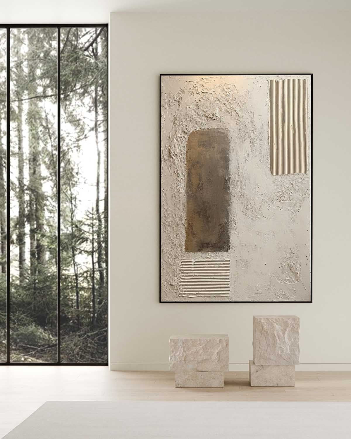 Wabi-Sabi Multi-Texture Abstract Painting - Neutralighting