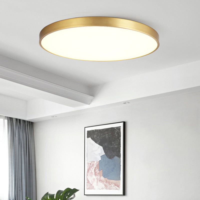 Arisha Nordic LED Gold Round Ceiling Light, Metal & Acrylic - Neutral Decor