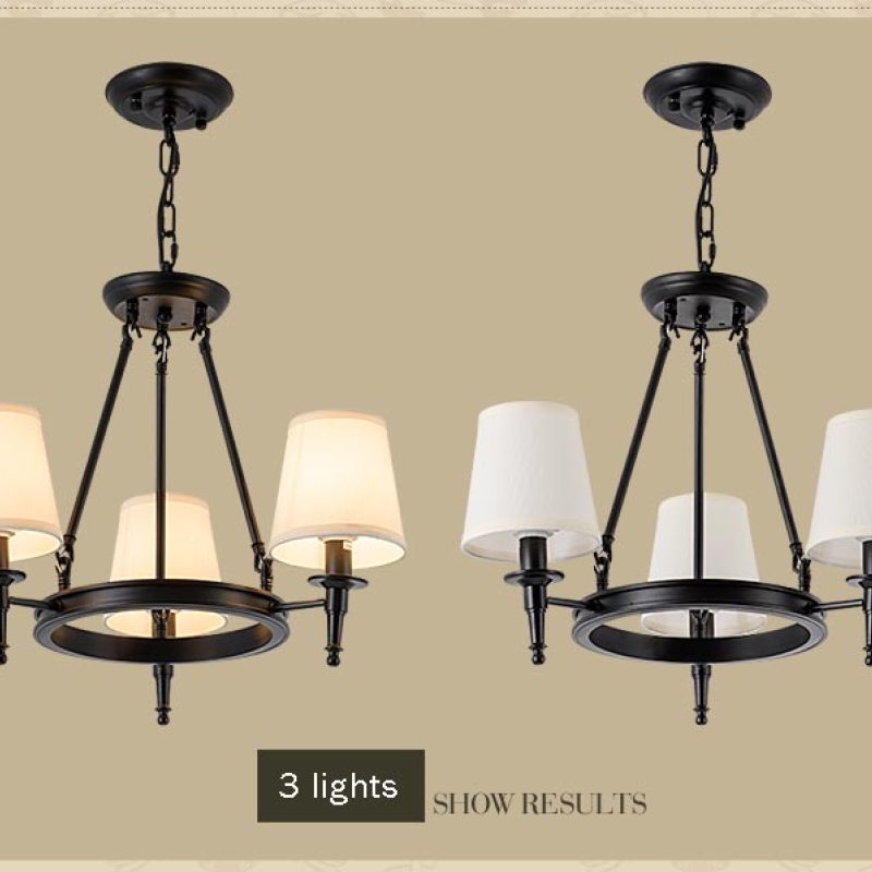 Silva vintage Ring Metal/Fabric Chandelier, Black/Copper - Neutral Decor