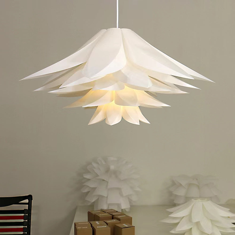 Arisha Nordic Minimalist Lotus Pendant Light, Metal/PVC, White - Neutral Decor