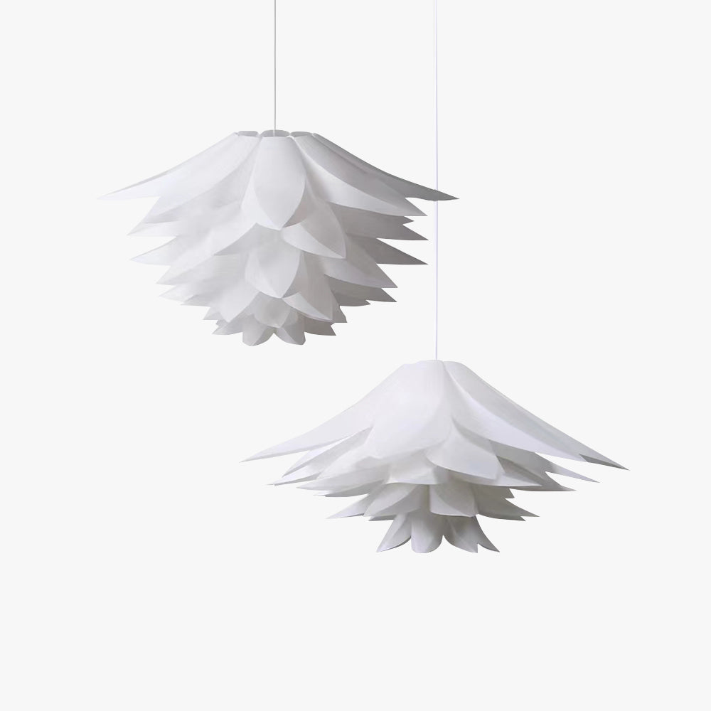 Arisha Nordic Minimalist Lotus Pendant Light, Metal/PVC, White - Neutral Decor