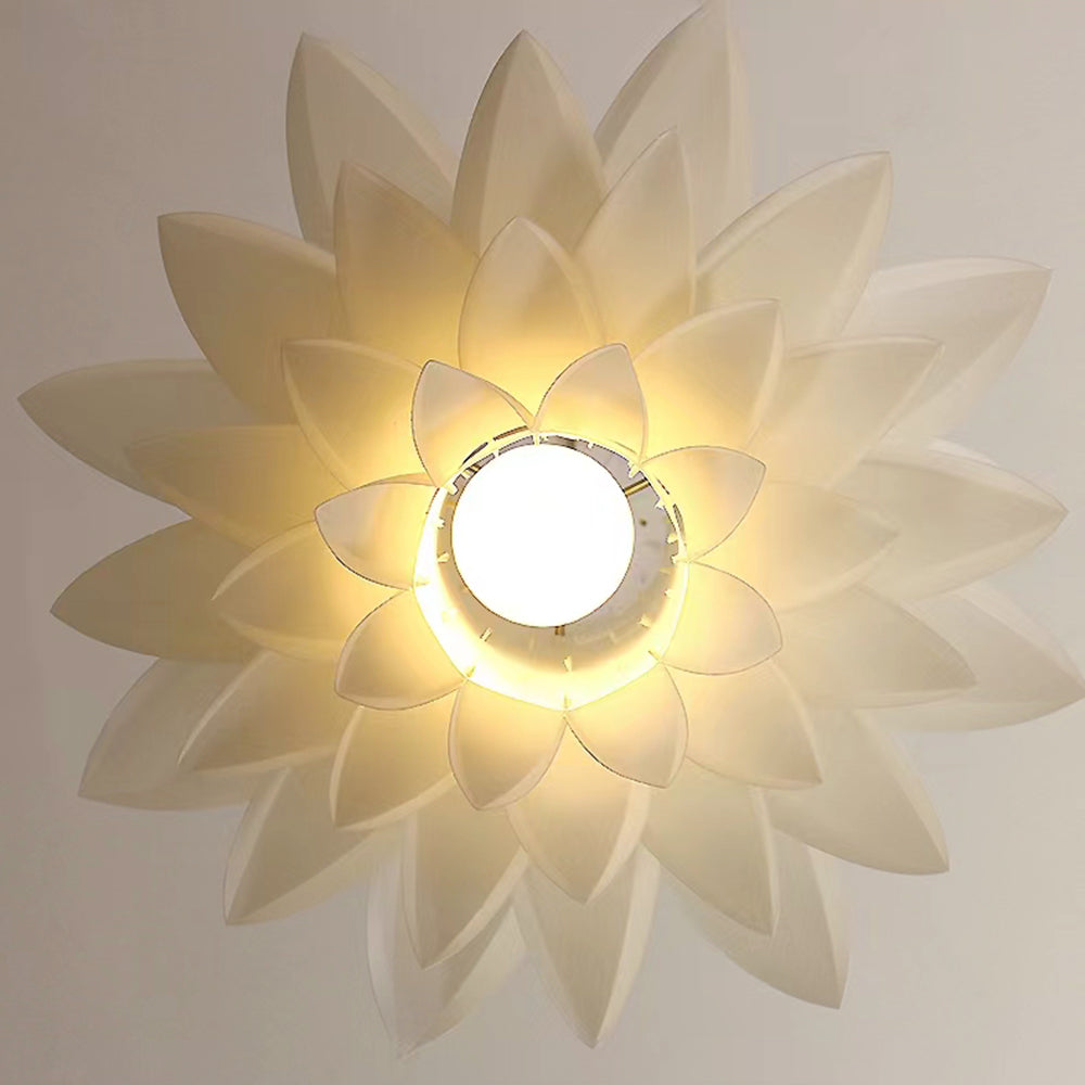 Arisha Nordic Minimalist Lotus Pendant Light, Metal/PVC, White - Neutral Decor