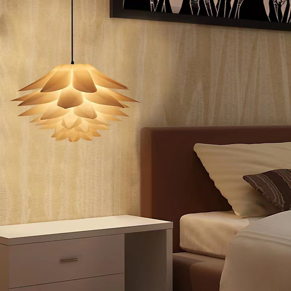 Arisha Nordic Minimalist Lotus Pendant Light, Metal/PVC, White - Neutral Decor
