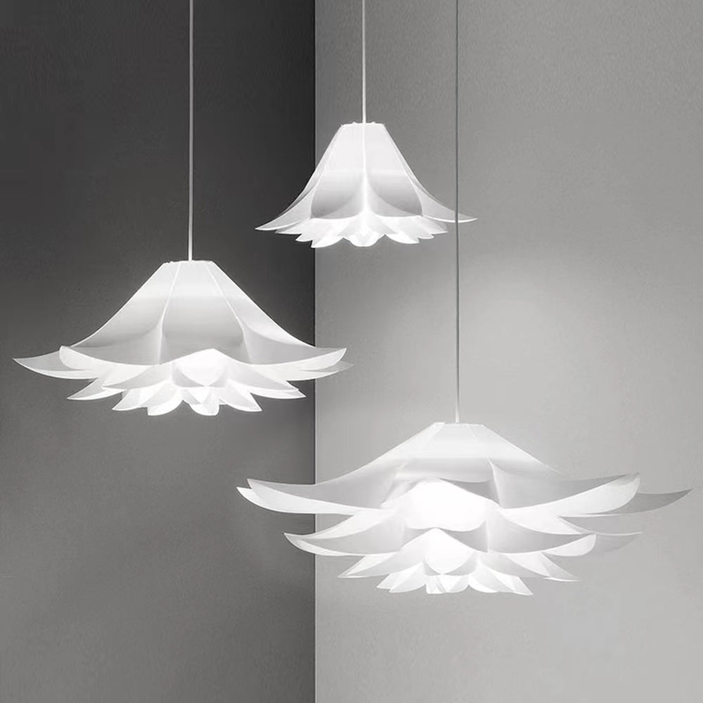 Arisha Nordic Minimalist Lotus Pendant Light, Metal/PVC, White - Neutral Decor