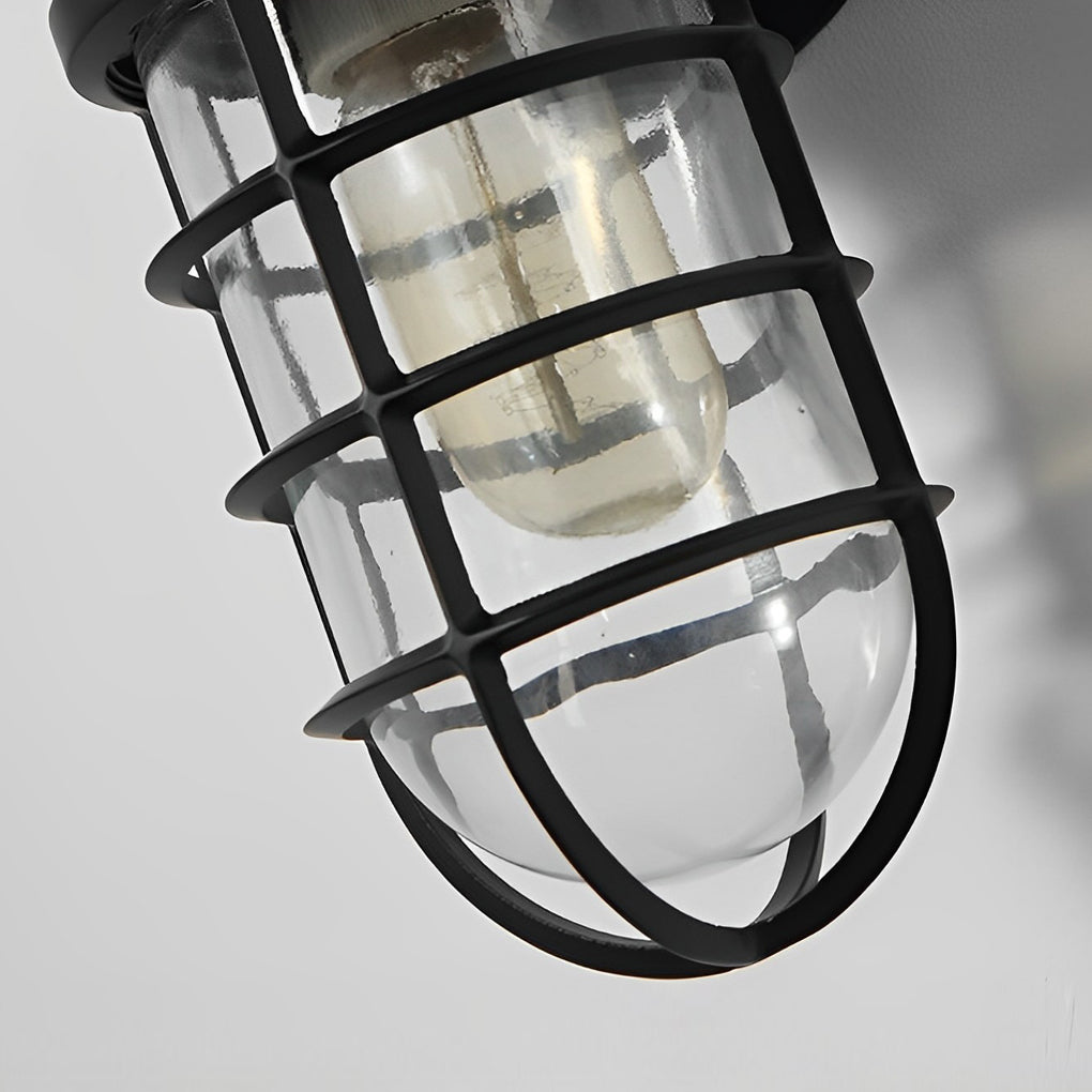 Vandal Retro Cage American-style Glass Outdoor Wall Lamp