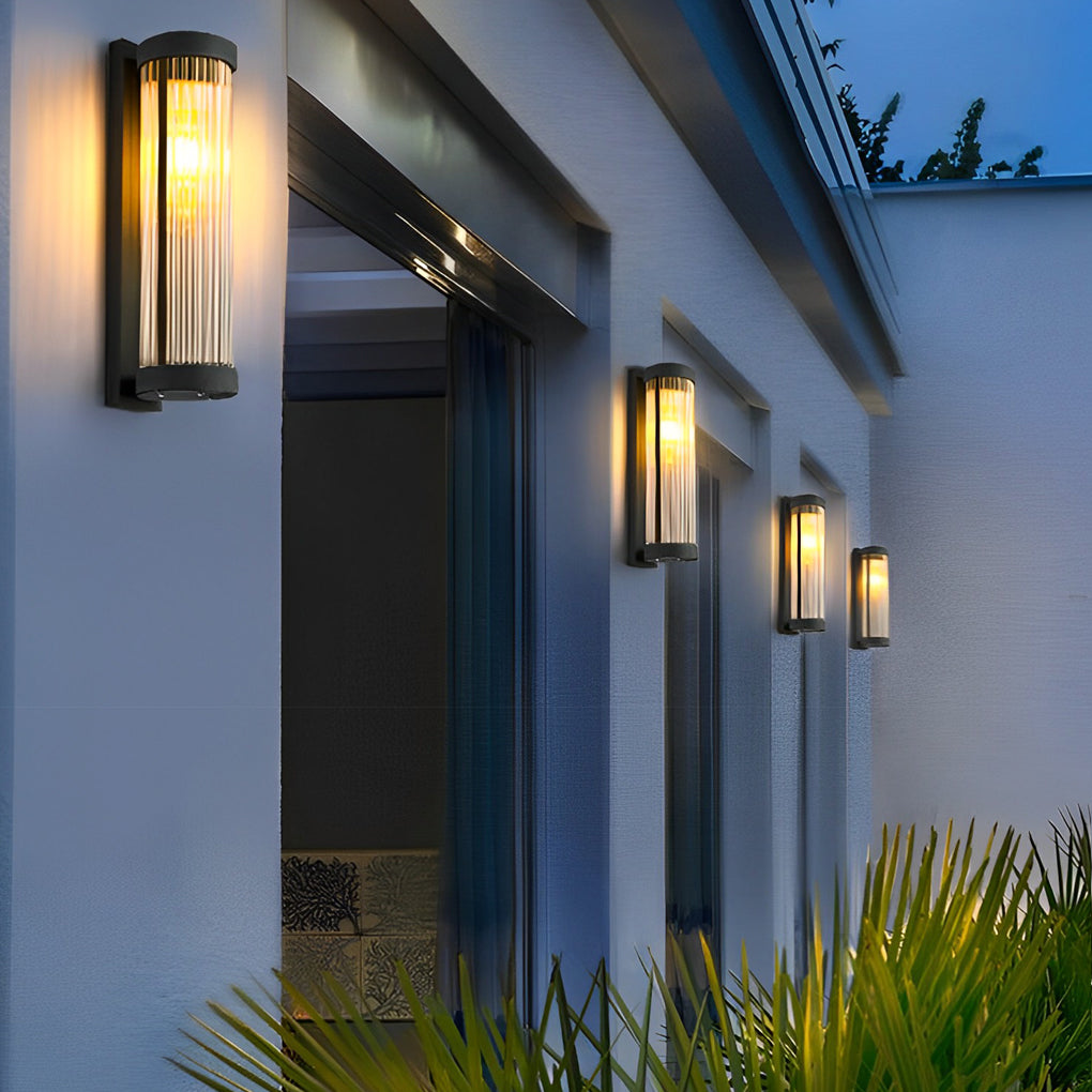 Denise Creative  LED Modern Solar Glass Outdoor Wall Lights