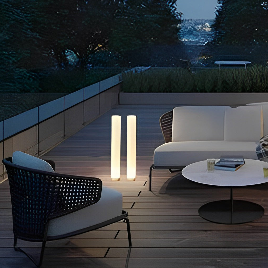 Hana Long Cylindrical Modern ABS Outdoor Lawn Post Lights