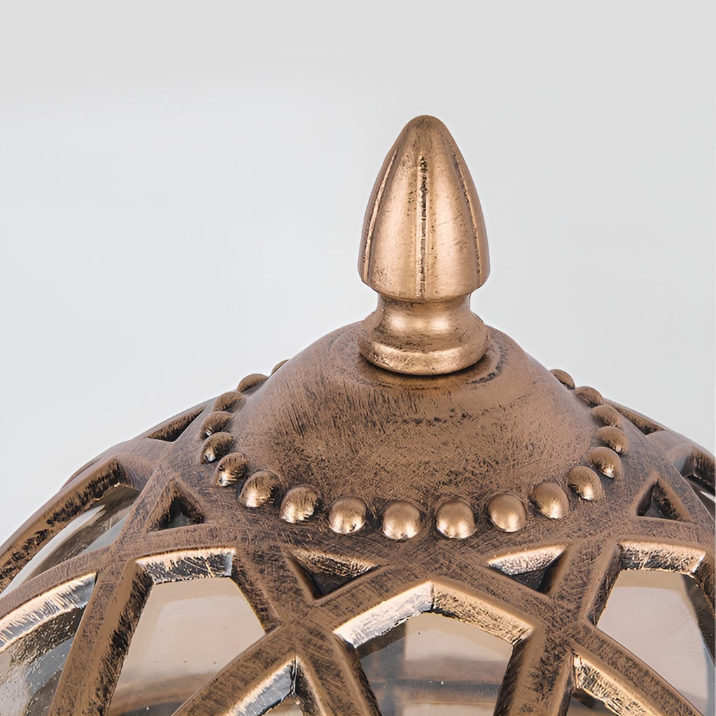 Prunel Round European Glass Outdoor Post Caps Lights