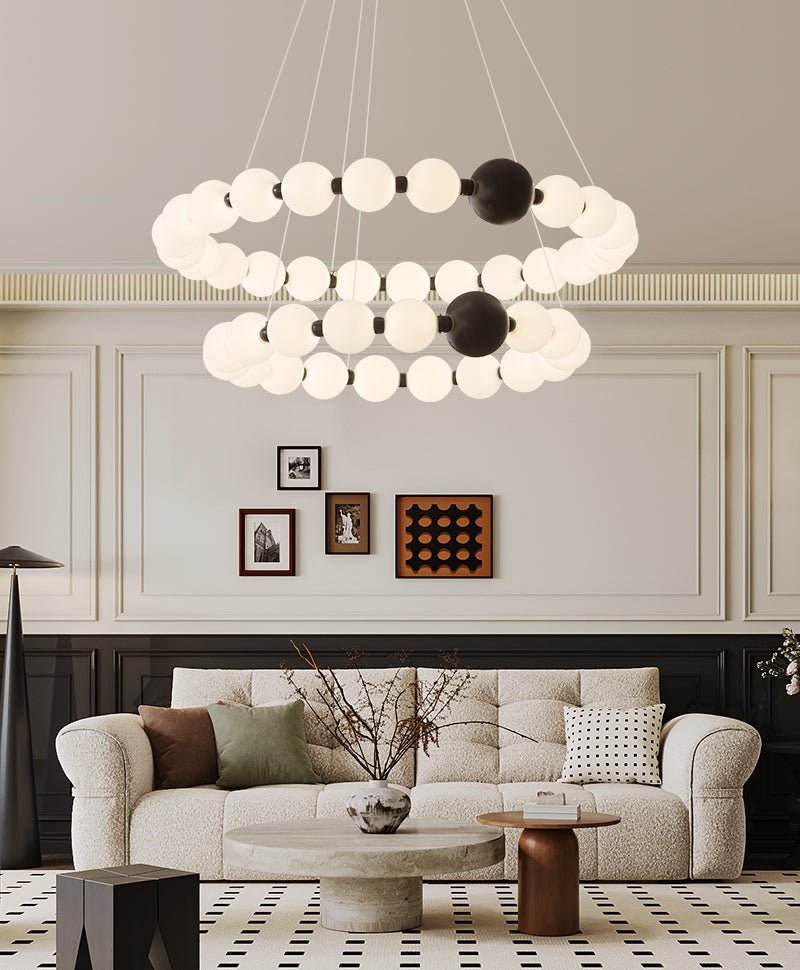 June Bead Ring Chandelier-Neutral Decor