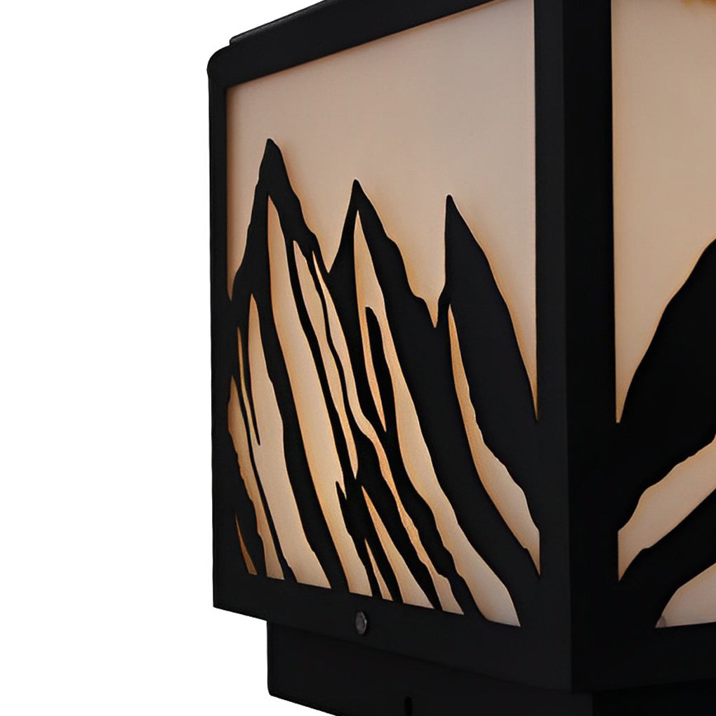 Kace LED Mountain Scenery Steel Outdoor Fence Post Lights