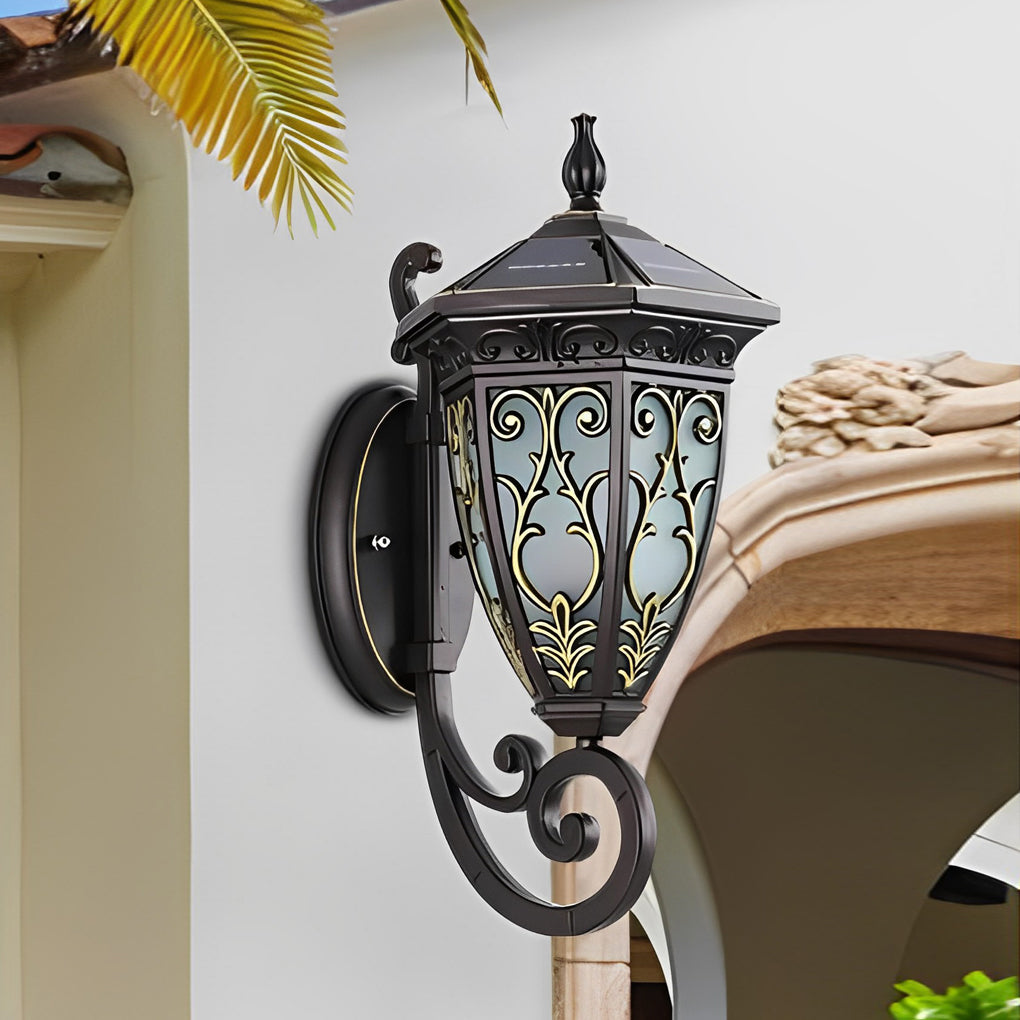 Melvina Vintage Flower American Outdoor Wall Lamp