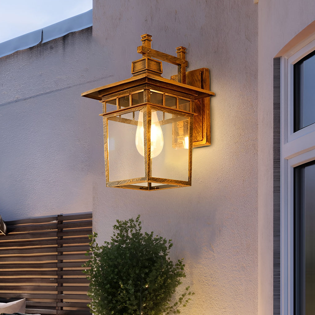 Tabi LED Waterproof Retro Glass Outdoor Wall Sconce Light