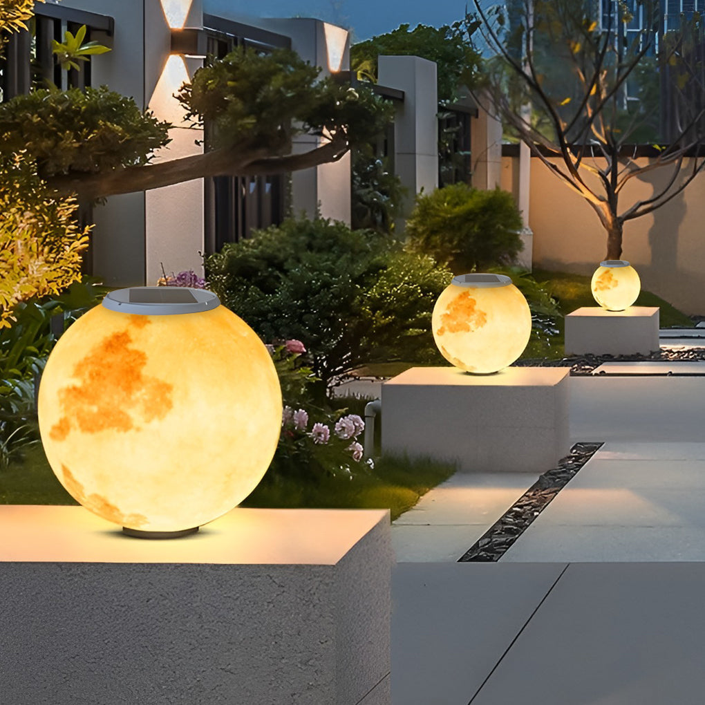 Norin Moon Modern Solar Post Caps PE Pillar Light