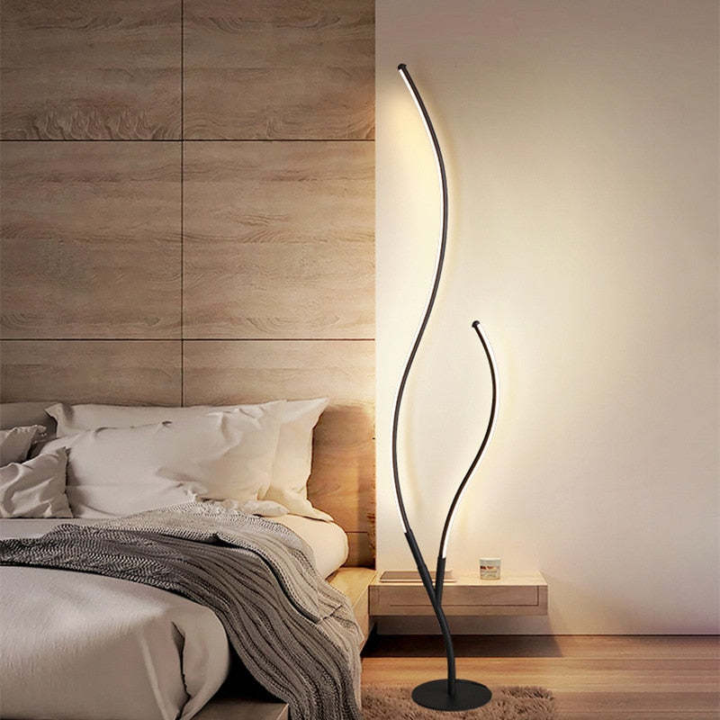 Louise Modern Simple Floor Lamp, Black & White - Neutral Decor