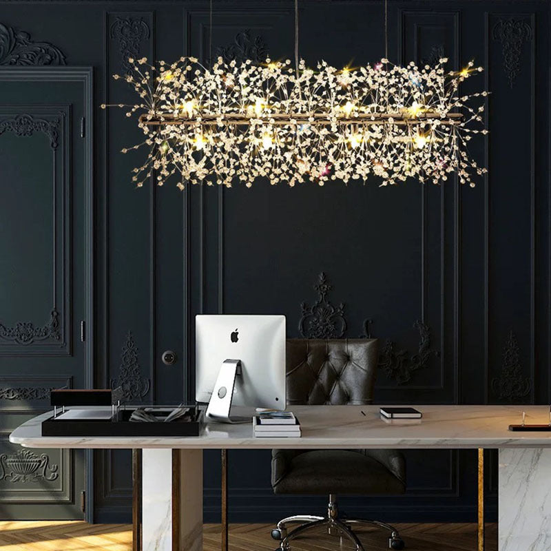 Arisha Creative Art Chandelier Crystal Pendant Light for Dining Room - Neutral Decor