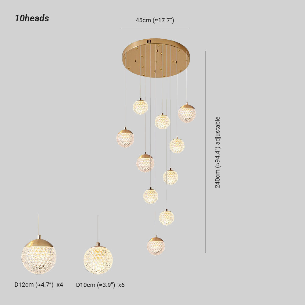 Arisha Multi Staircase Modern Art Deco Pendant Light, Gold - Neutral Decor