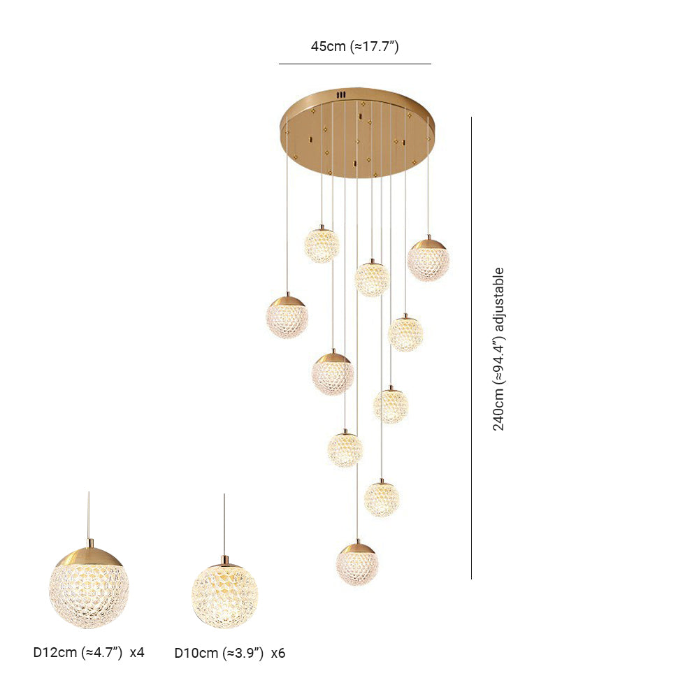 Arisha Multi Staircase Modern Art Deco Pendant Light, Gold - Neutral Decor